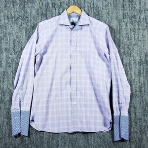 Ted Baker London Purple Mens 16.5 Button Dress Shirt Lavender French Cuffs